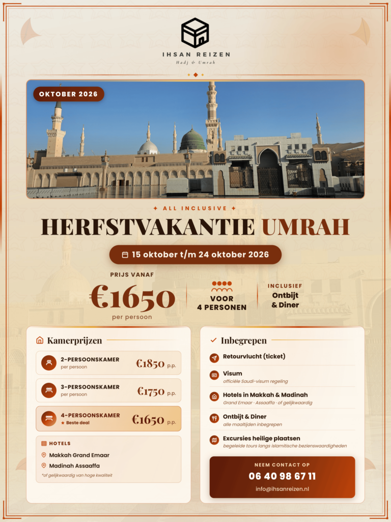 2026 herfstvakantie Umrah flyer