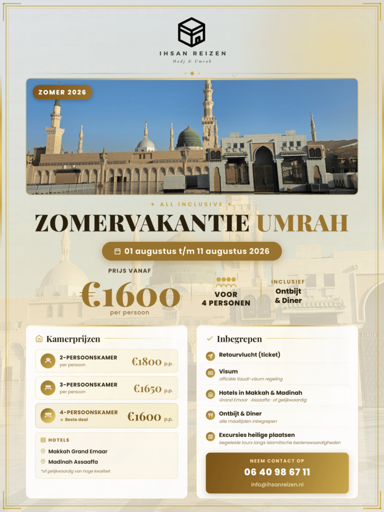 2026 Zomervakantie umrah flyer